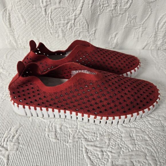 Ilse Jacobsen Tulip 3373 Platform Deep Red Slip-on Women's EU size 37 US 6.5 - Picture 3 of 7